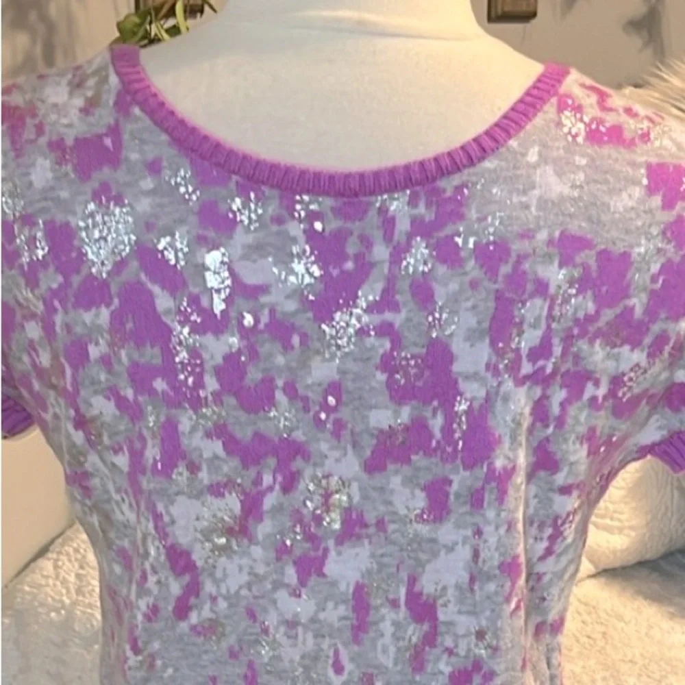 Justice Purple Gray Silver Short Sleeve Top
